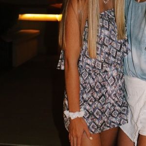 Purple patterned boutique romper